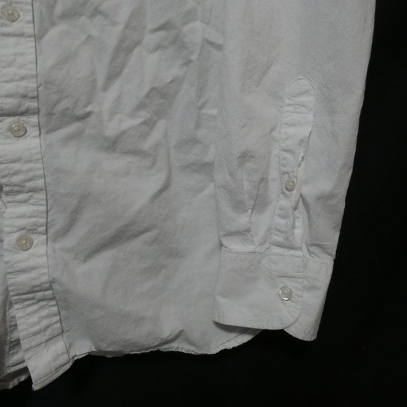 OLD NAVY | Slim Fit | large | 100% Cotton | Textured White Button-Up Dress Shirt - Picture 8 of 16